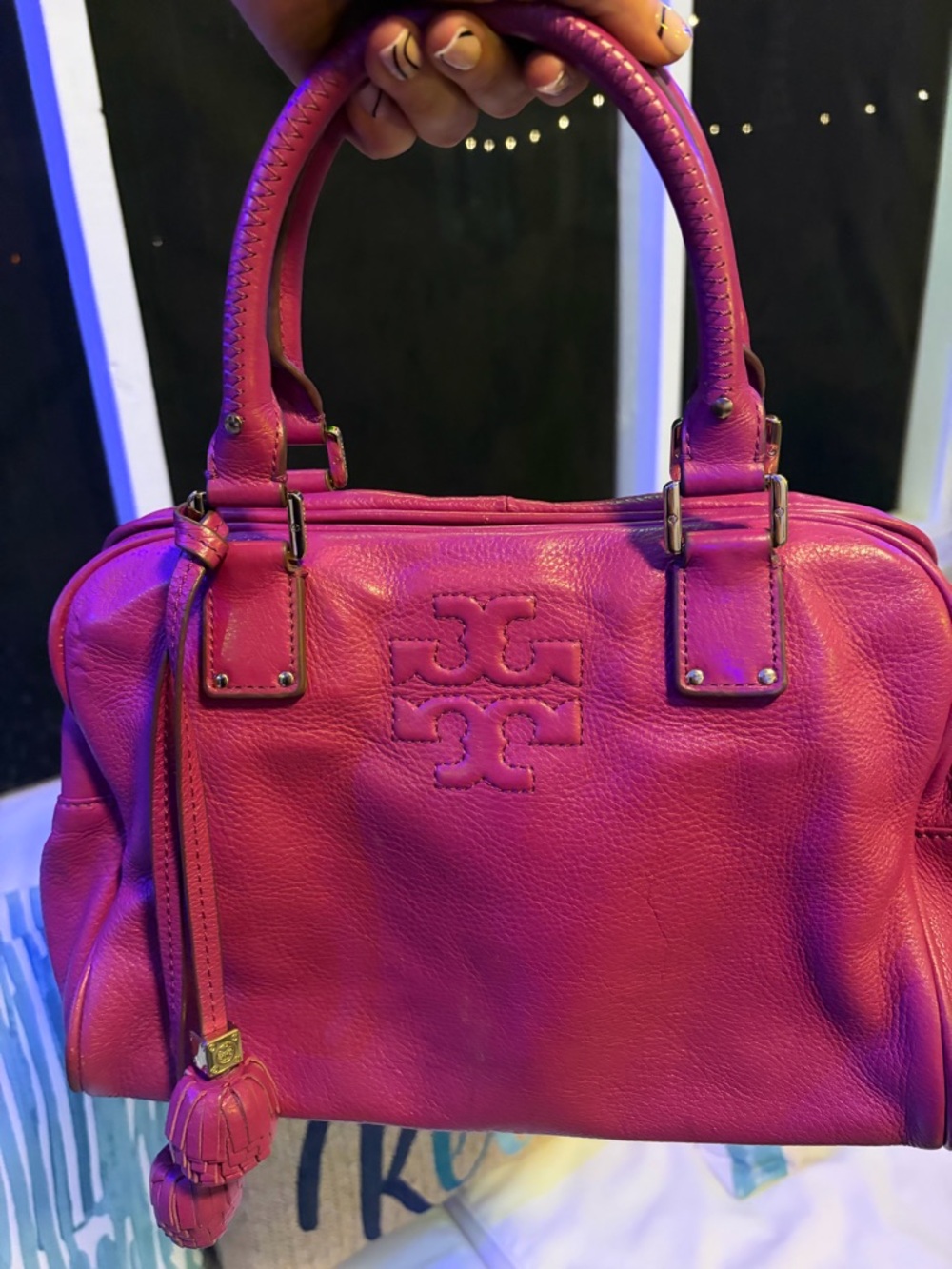 Tory Burch Fuchsia Leather Satchel